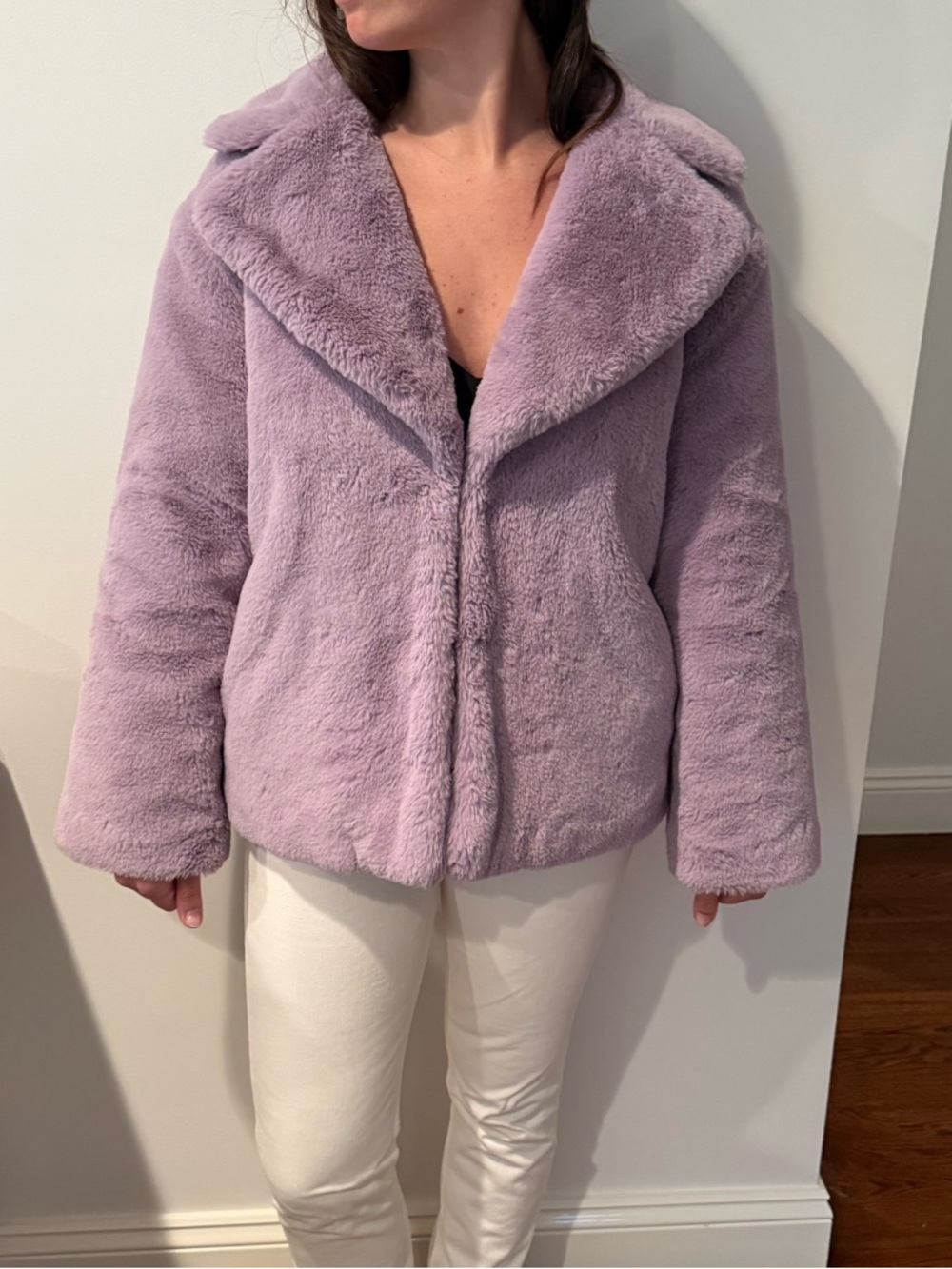 Alice + Olivia Lilac Faux-Fur Teddy Jacket